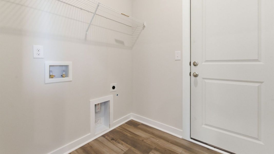 Laundry room with ventilated shelf Laundry room with ventilated shelf