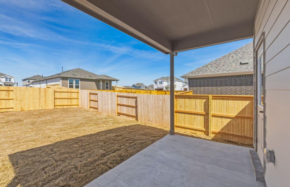 Exterior details and patio area of a home in Patterson Ranch, Georgetown (Image 19).