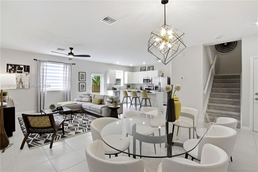 Furnished interior view inside a new home in , Miami (Image 6).