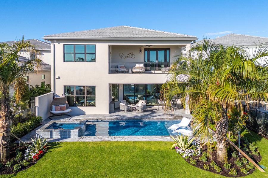 Representative exterior details of a home built from the Mallorca by GL Homes in Lotus Edge, Boca Raton (Image 4).