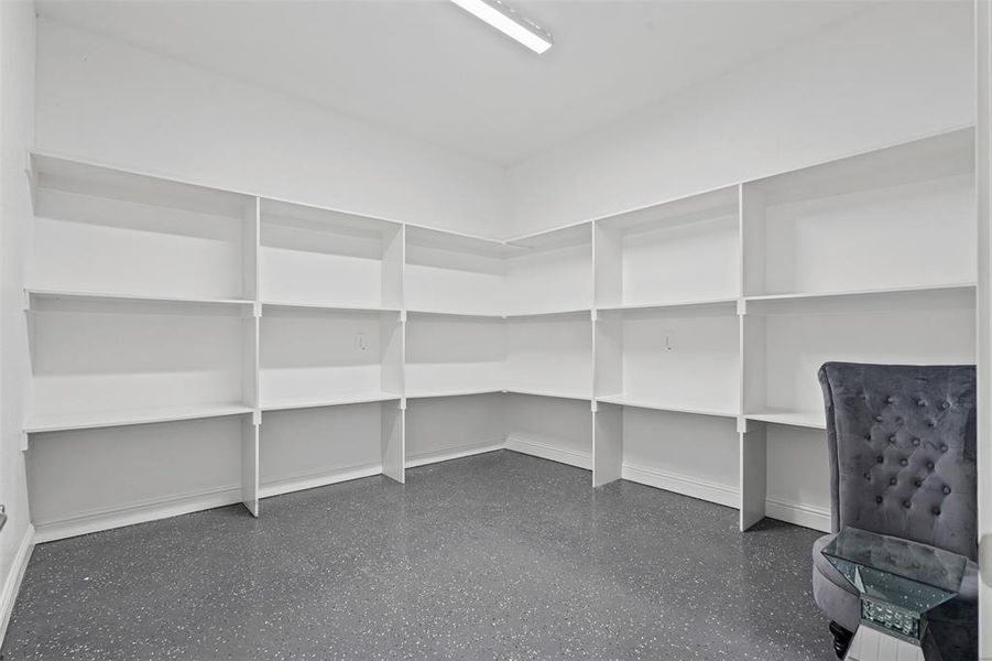 View of extra storage room located in garage. View of extra storage room located in garage.