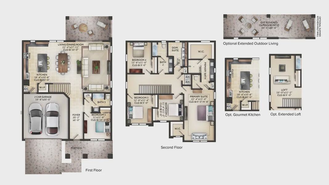 2D floor plan layout for the Woodmere II by Jones Homes USA in Reserve at Twin Lakes, St. Cloud, FL (Image 3). 2D floor plan layout for the Woodmere II by Jones Homes USA in Reserve at Twin Lakes, St. Cloud, FL (Image 3).
