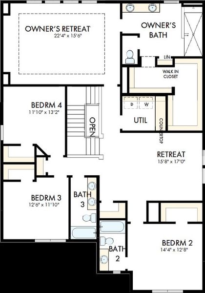 2D floor plan layout of this home in The Reserve at Cadia Village, Matthews, NC (Image 3). 2D floor plan layout of this home in The Reserve at Cadia Village, Matthews, NC (Image 3).