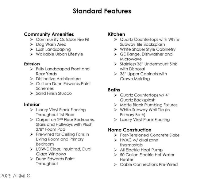 Standard Features Standard Features