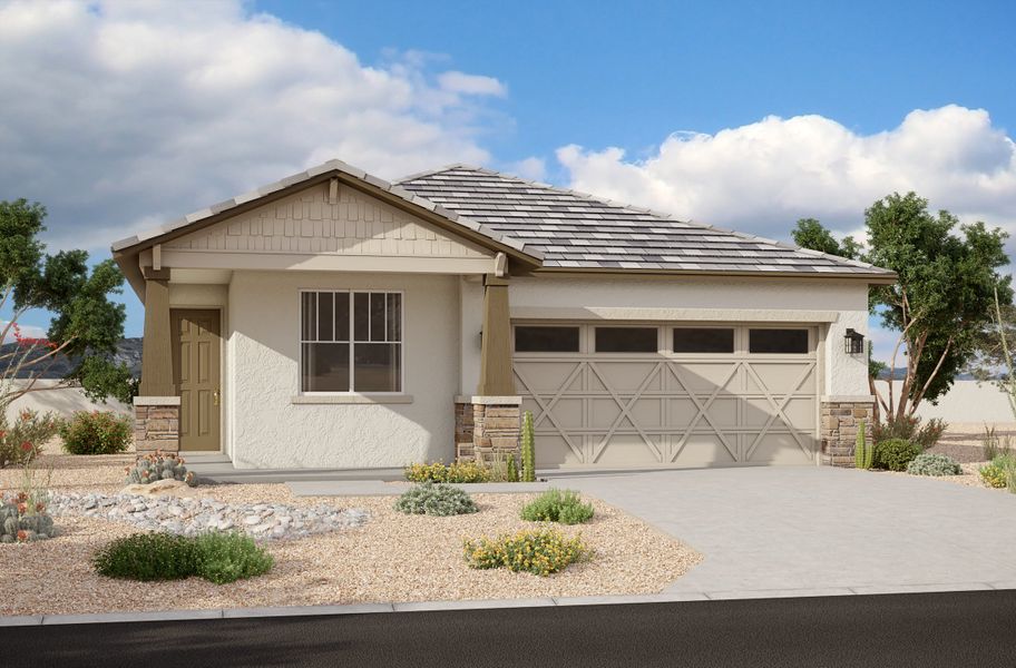 Representative exterior photo of a completed home built from the Pinehurst by Beazer Homes in Highpointe at Northpointe, Peoria, AZ (Image 31).