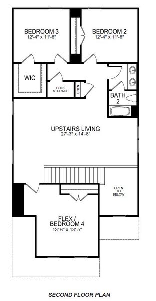 2D floor plan layout of this home in Adams Glen, Greenville, SC (Image 3).