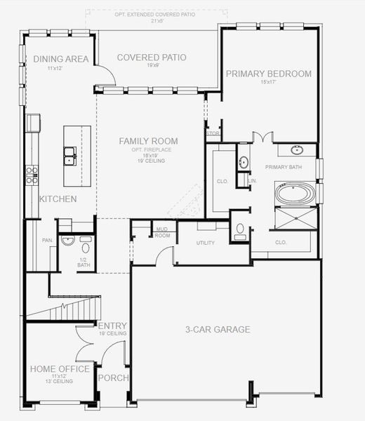 Image 3 representing the 3330M by Perry Homes in Lariat 60', Liberty Hill, TX.