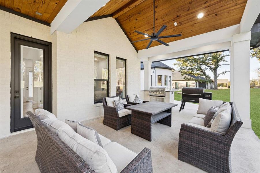 Exterior details and patio area of a home in , Flower Mound (Image 22).