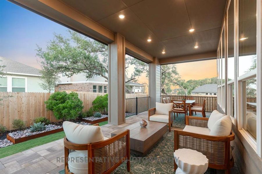 Exterior details and patio area of a home in Mosaic: 60ft. lots, Celina (Image 3).