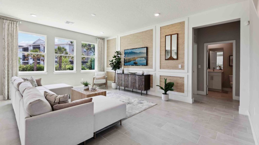 Representative furnished interior of a home built from the CORAL by D.R. Horton in Buchanan Trails, Newberry (Image 13).