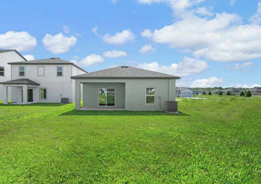 Enjoy a large covered back patio Enjoy a large covered back patio