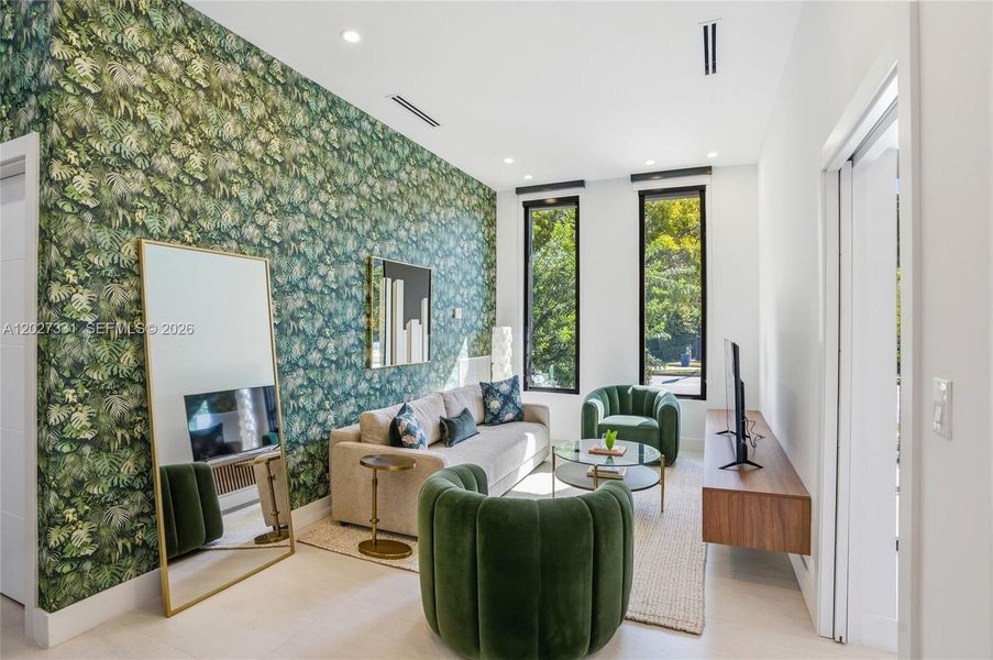 Furnished interior view inside a new home in , Miami Beach (Image 11). Furnished interior view inside a new home in , Miami Beach (Image 11).
