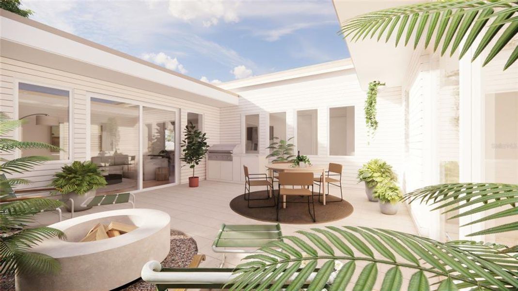 Cypress courtyard rendering 3