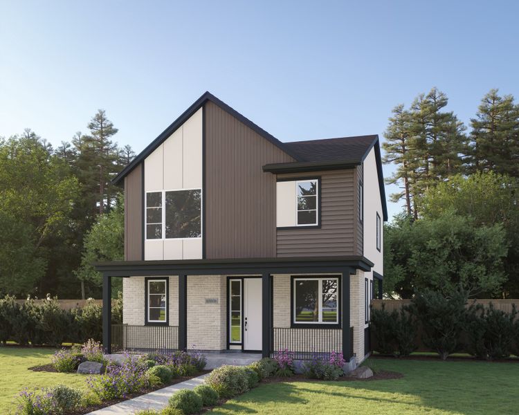 Representative exterior photo of a completed home built from the Spark Two by Brookfield Residential in Spark at Uplands, Westminster, CO (Image 6).