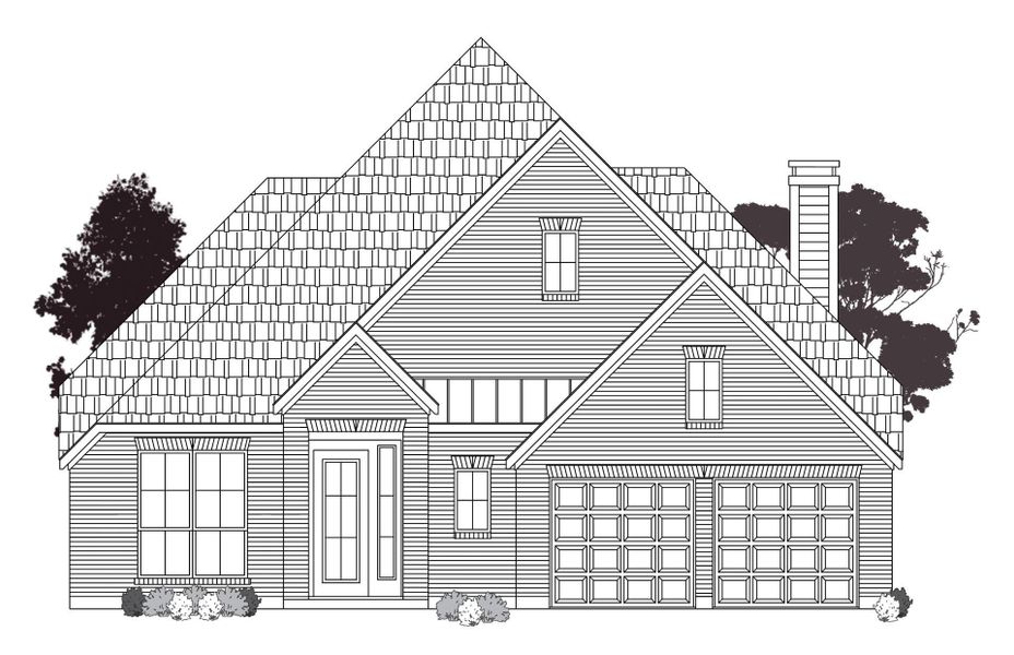 Exterior rendering of this home design in The Woodlands Hills 65′, Willis, TX (Image 3).