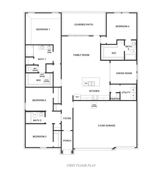 2D floor plan layout for the Alister by D.R. Horton in Portland Village, Portland, TX (Image 3). 2D floor plan layout for the Alister by D.R. Horton in Portland Village, Portland, TX (Image 3).