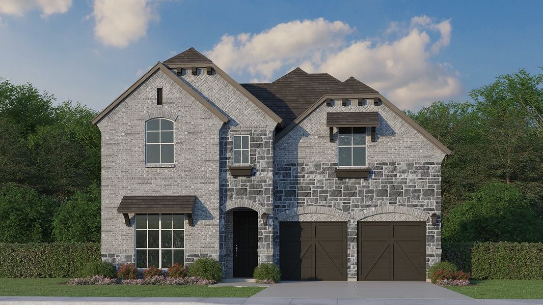 Plan 1137 Elevation B w/ Stone Plan 1137 Elevation B w/ Stone