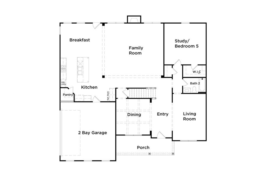 2D floor plan layout for the Clarity - SL by DRB Homes in Brighton, Locust Grove, GA (Image 3).