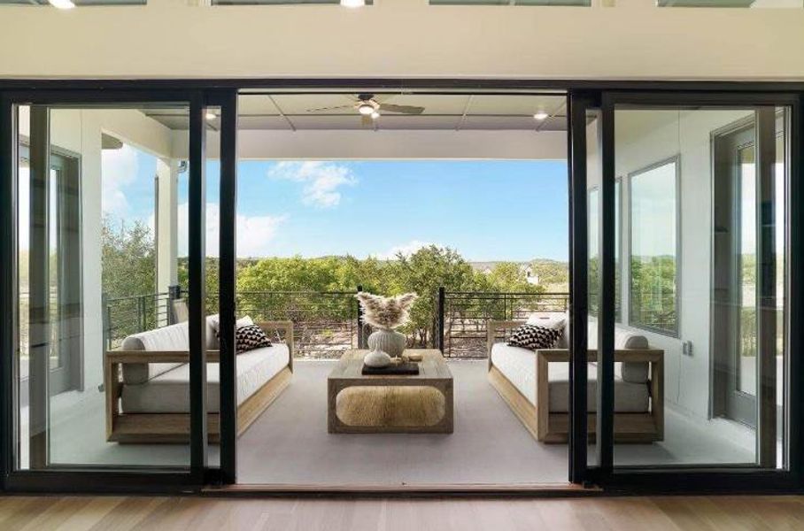 Exterior details and patio area of a home in , Kingsland (Image 2).