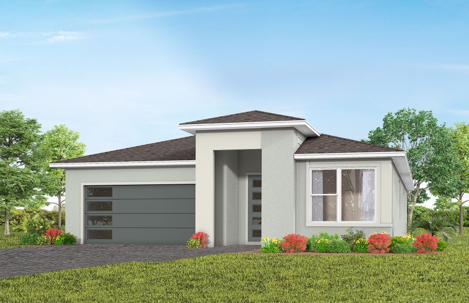 Representative exterior photo of a completed home built from the Palmary by Del Webb in Del Webb Lakehaven, Clermont, FL (Image 14).