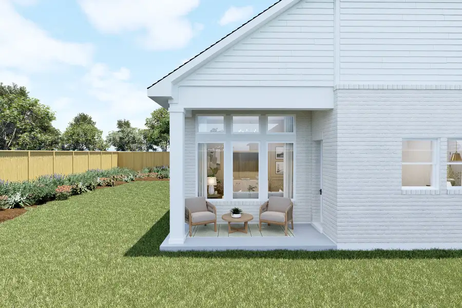 Representative exterior details of a home built from the The Henderson by David Weekley Homes in Walden Creek – Reserve Collection, Montgomery (Image 4).