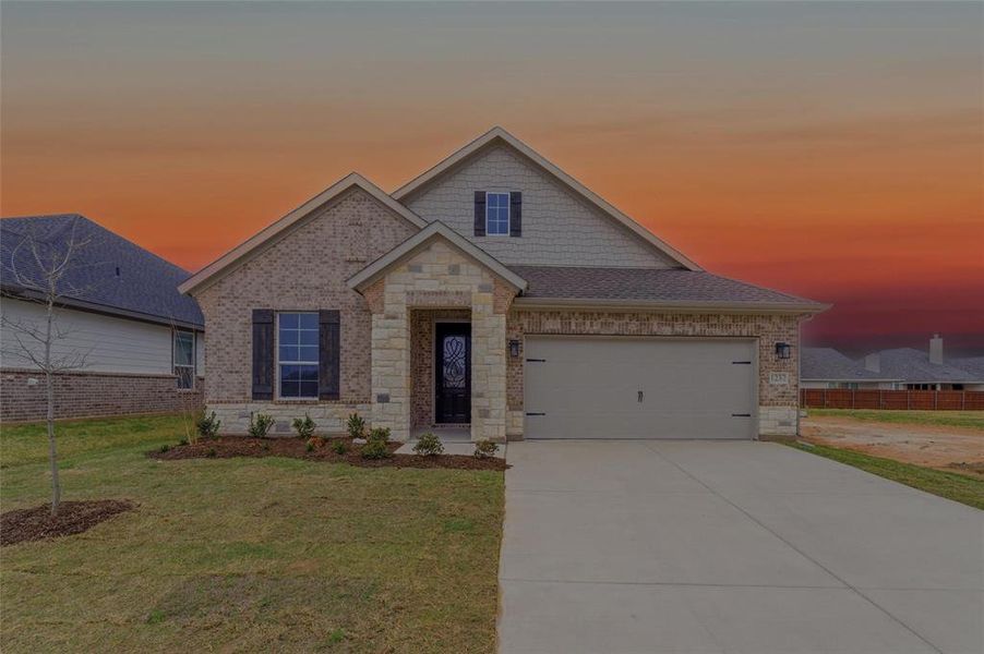 Front exterior of a new home in Covenant Park, Springtown, TX, highlighting curb appeal (Image 16).