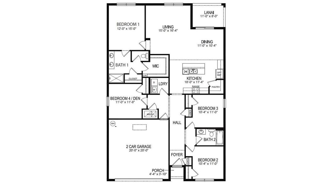 2D floor plan layout of this home in Sun N Lake, Sebring, FL (Image 4).