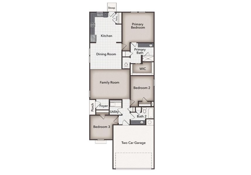 2D floor plan layout for the Applewhite Meadows 1514 by Brohn Homes in Applewhite Meadows, San Antonio, TX (Image 3). 2D floor plan layout for the Applewhite Meadows 1514 by Brohn Homes in Applewhite Meadows, San Antonio, TX (Image 3).