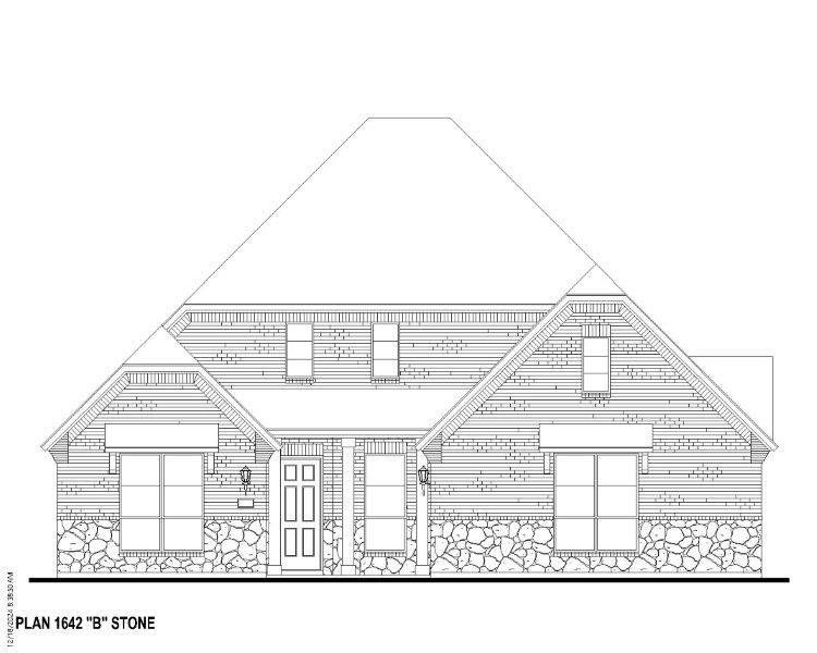 Plan 1642 Elevation B w/ Stone