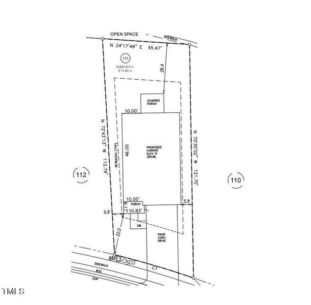 95 Hank Way Plot Plan