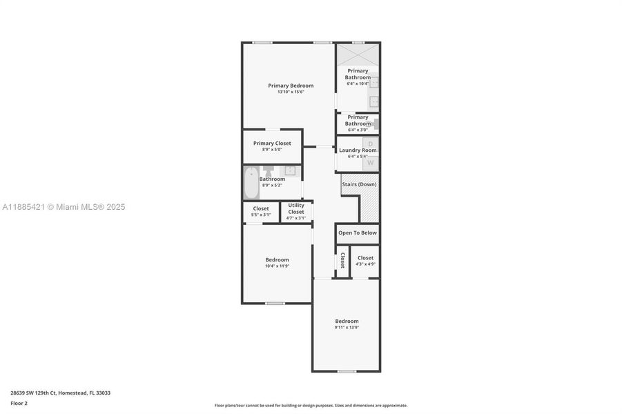 2D floor plan layout of this home in , Homestead, FL (Image 4).