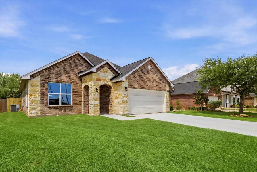 Front exterior of a new home in , Deer Park, TX, highlighting curb appeal (Image 1). Front exterior of a new home in , Deer Park, TX, highlighting curb appeal (Image 1).
