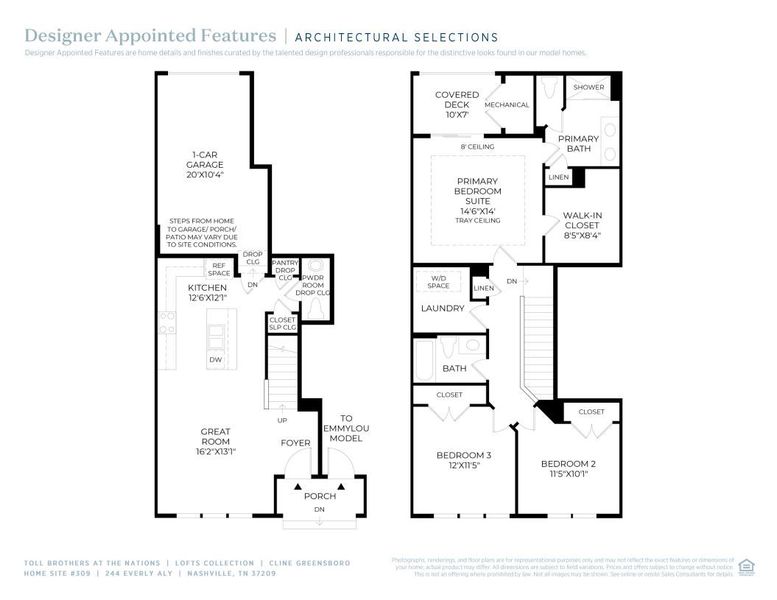 2D floor plan layout of this home in The Nations, Nashville, TN (Image 4).