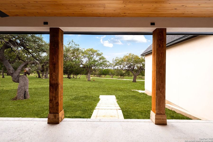 Exterior details and patio area of a home in , Bandera (Image 29).