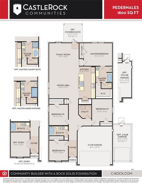The Pedernales Floor Plan by CastleRock Communities