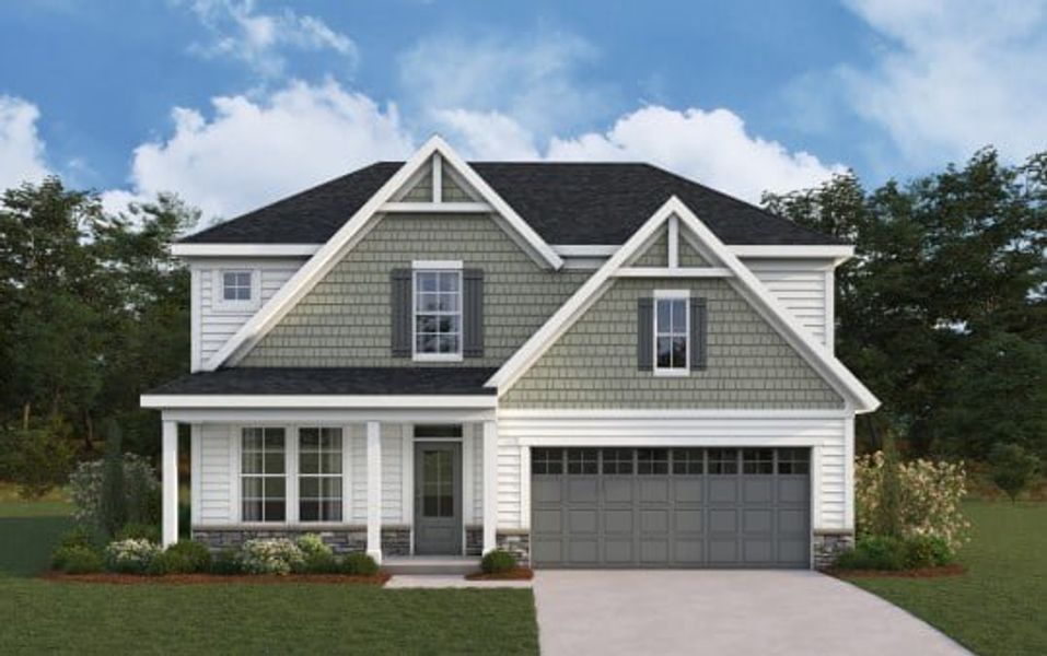 Representative exterior photo of a completed home built from the Olive by Fischer Homes in Easton Park, Dallas, GA (Image 10).