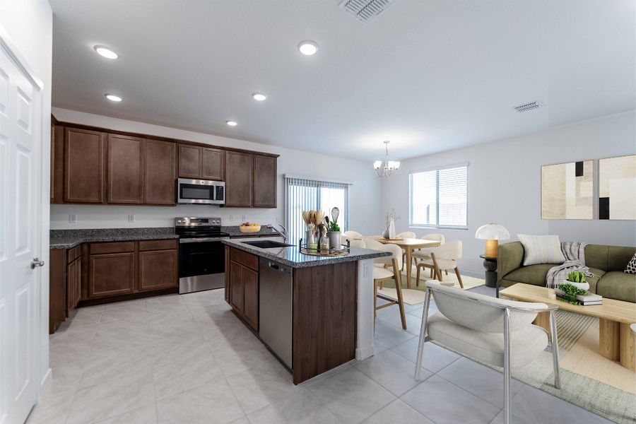 Furnished interior view inside a new home in Rancho Santa Rosa, Maricopa (Image 9).