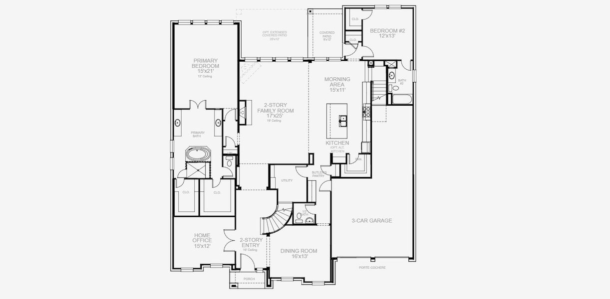 2D floor plan layout for the 4891W by Perry Homes in Bristol Valley, Rockwall, TX (Image 3). 2D floor plan layout for the 4891W by Perry Homes in Bristol Valley, Rockwall, TX (Image 3).