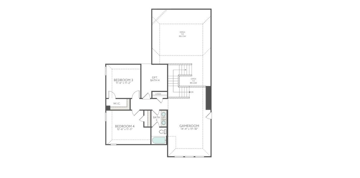 2D floor plan layout for the Ethan by Tri Pointe Homes in LaPrelle, Haslet, TX (Image 3).