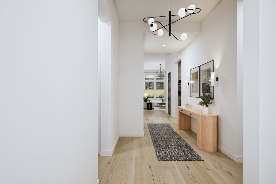 Representative furnished interior of a home built from the The Antigua by David Weekley Homes in Kissing Tree – Summit Series, San Marcos (Image 5).