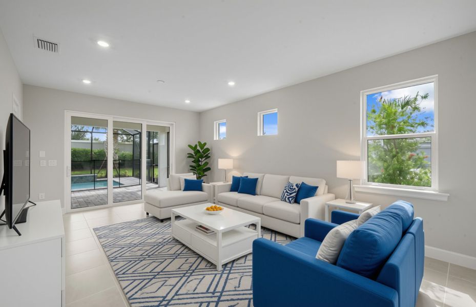 Furnished interior view inside a new home in Del Webb Oak Creek, North Fort Myers (Image 11). Furnished interior view inside a new home in Del Webb Oak Creek, North Fort Myers (Image 11).