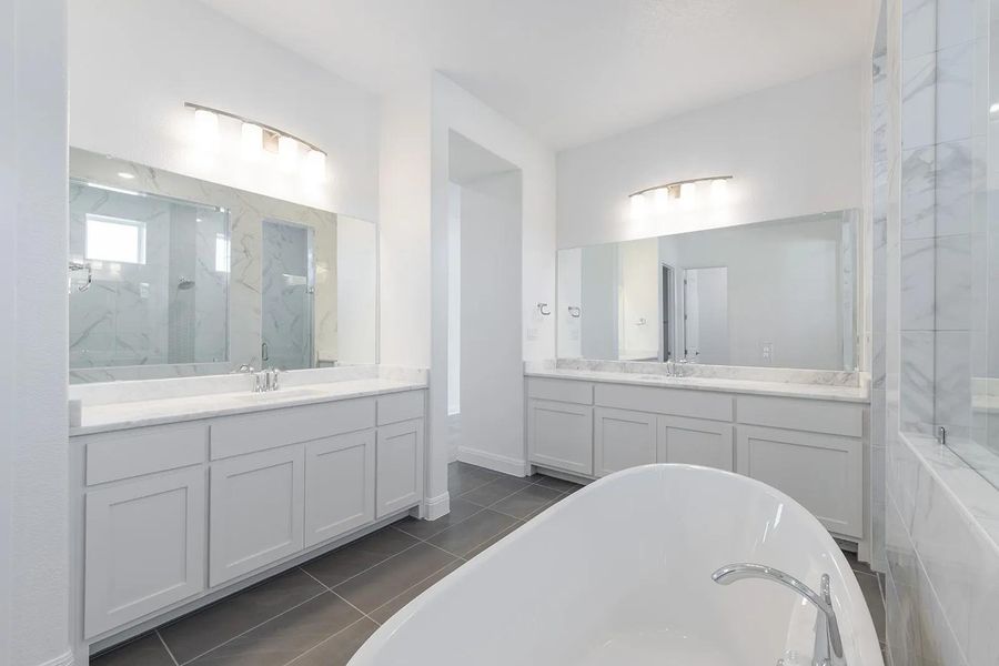 Furnished interior view inside a new home in Wolf Ranch West Bend - 60', Georgetown (Image 9).