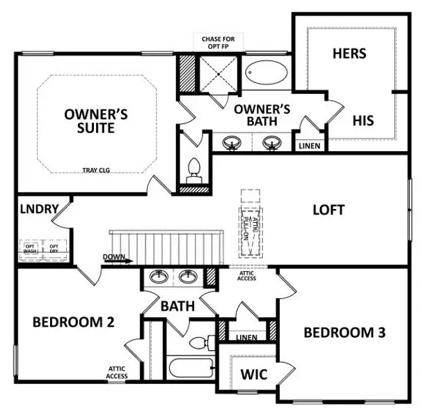 2D floor plan layout of this home in Red Oak Ridge, Loganville, GA (Image 3).