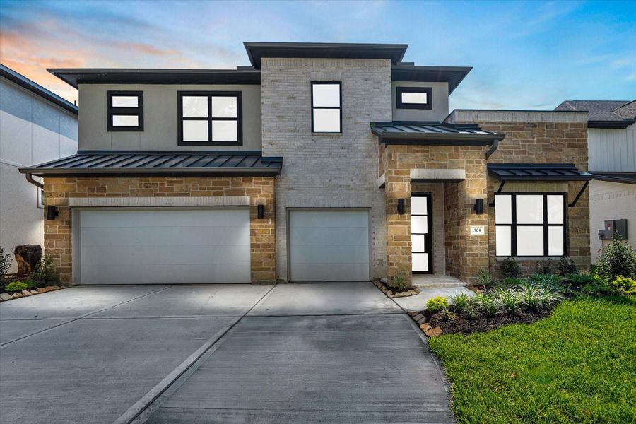 Front exterior of a new home in , Houston, TX, highlighting curb appeal (Image 1).