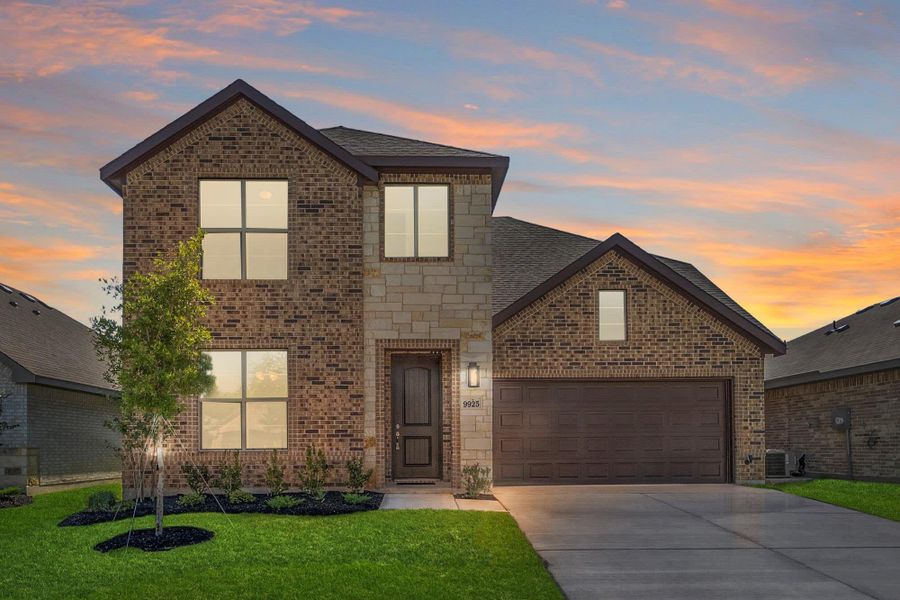 Elevation A with Stone | Concept 2870 at Chisholm Hills in Cleburne, TX by Landsea Homes