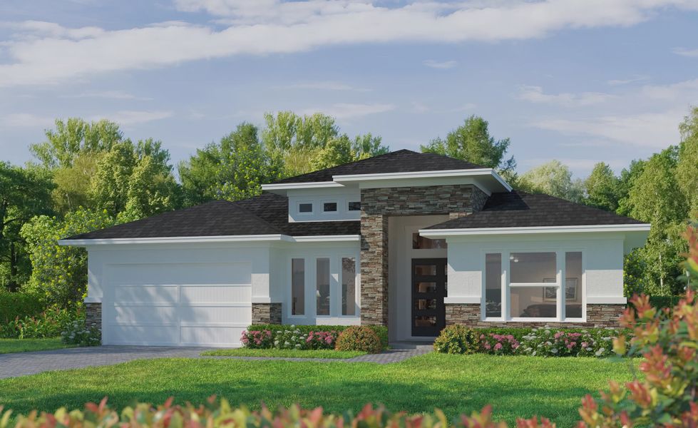 Representative exterior photo of a completed home built from the Sawgrass - Elite Series | 60' Wide Lots by ICI Homes in Oakbend, Venice, FL (Image 2). Representative exterior photo of a completed home built from the Sawgrass - Elite Series | 60' Wide Lots by ICI Homes in Oakbend, Venice, FL (Image 2).