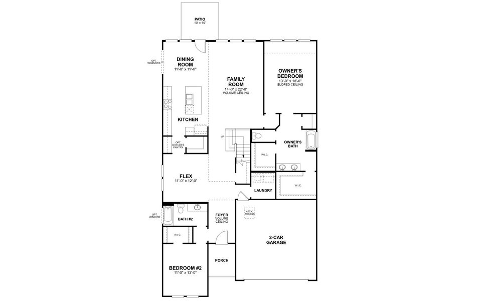 2D floor plan layout of this home in Vintage Village, Argyle, TX (Image 4).