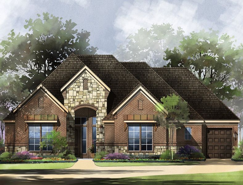 Milano Floor Plan Elevation D, Stewart's Forest, Conroe | Sitterle Homes