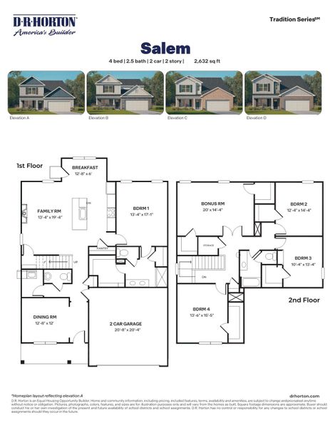 2D floor plan layout for the Salem by D.R. Horton in Dail Farm, Farmville, NC (Image 3). 2D floor plan layout for the Salem by D.R. Horton in Dail Farm, Farmville, NC (Image 3).