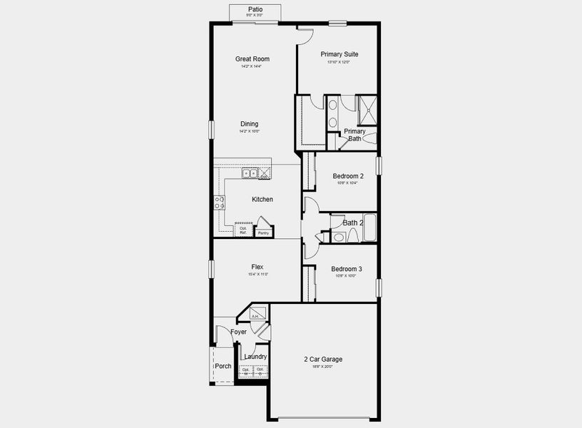 2D floor plan layout for the Spruce by Taylor Morrison in Waterstone, Groveland, FL (Image 5). 2D floor plan layout for the Spruce by Taylor Morrison in Waterstone, Groveland, FL (Image 5).